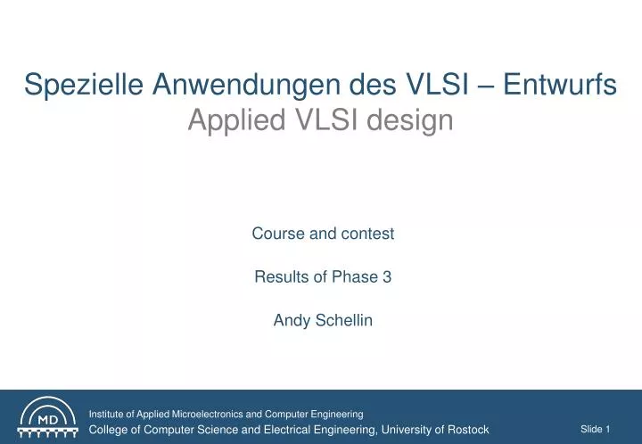 spezielle anwendungen des vlsi entwurfs applied vlsi design