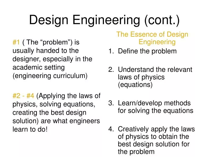 design engineering cont