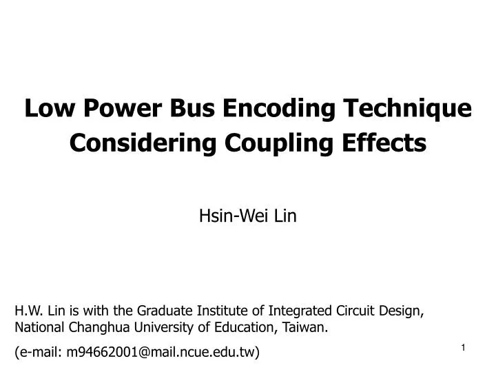 low power bus encoding technique considering coupling effects