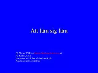 att l ra sig l ra