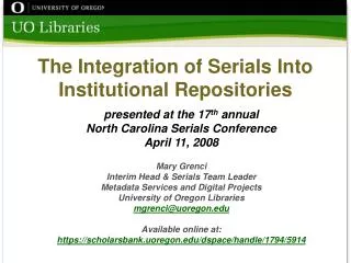 The Integration of Serials Into Institutional Repositories