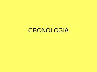 cronologia