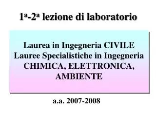 1 a 2 a lezione di laboratorio