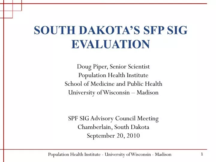 south dakota s sfp sig evaluation