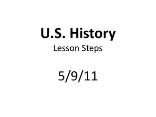 U.S. History Lesson Steps