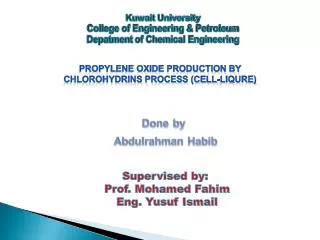 Supervised by: Prof. Mohamed Fahim Eng. Yusuf Ismail