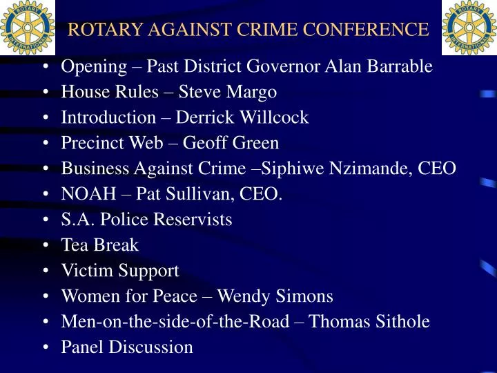 rotary against crime conference