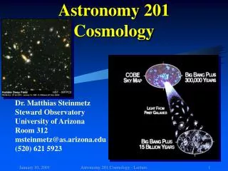 Astronomy 201 Cosmology