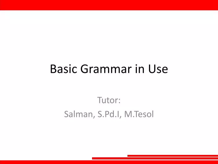 basic grammar in use