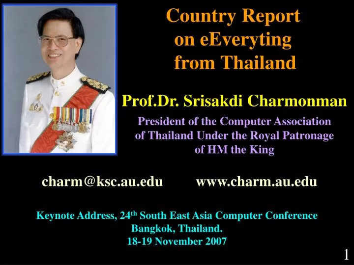 country report on eeveryting from thailand