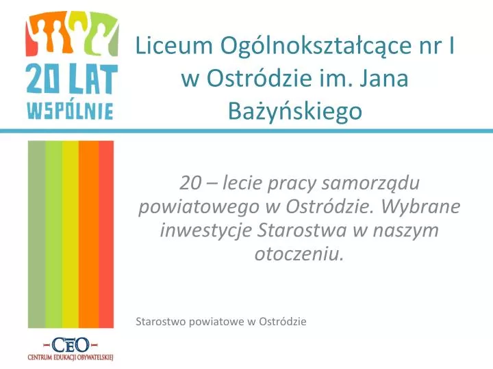 liceum og lnokszta c ce nr i w ostr dzie im jana ba y skiego