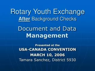 Rotary Youth Exchange After Background Checks