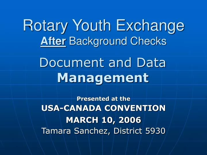 rotary youth exchange after background checks
