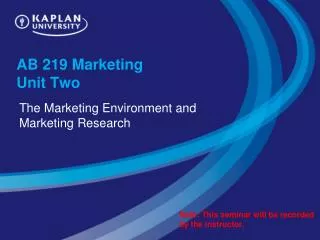 AB 219 Marketing Unit Two
