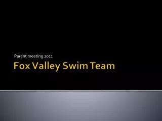 Fox V alley Swim Team