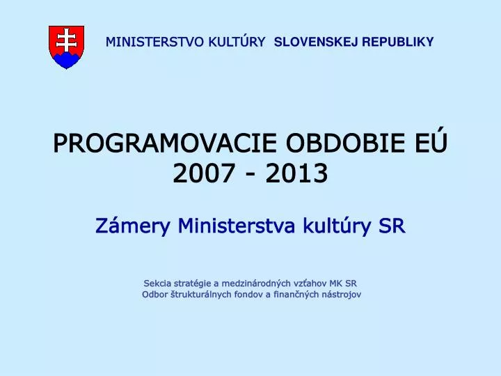 programovacie obdobie e 2007 2013