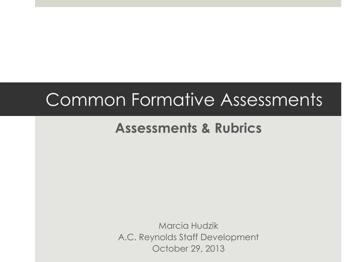 common formative assessments