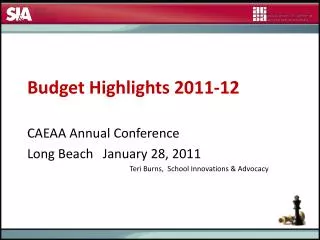 Budget Highlights 2011-12
