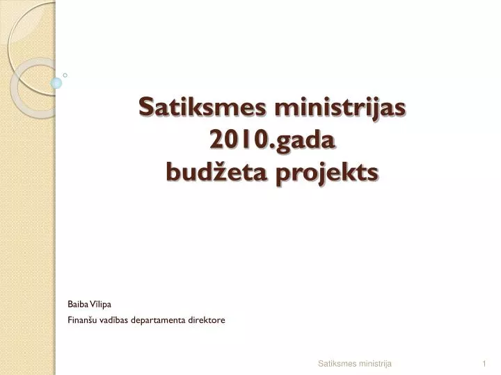 satiksmes ministrijas 2010 gada bud eta projekts