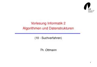 vorlesung informatik 2 algorithmen und datenstrukturen 10 suchverfahren