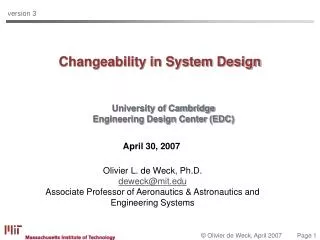 Changeability in System Design