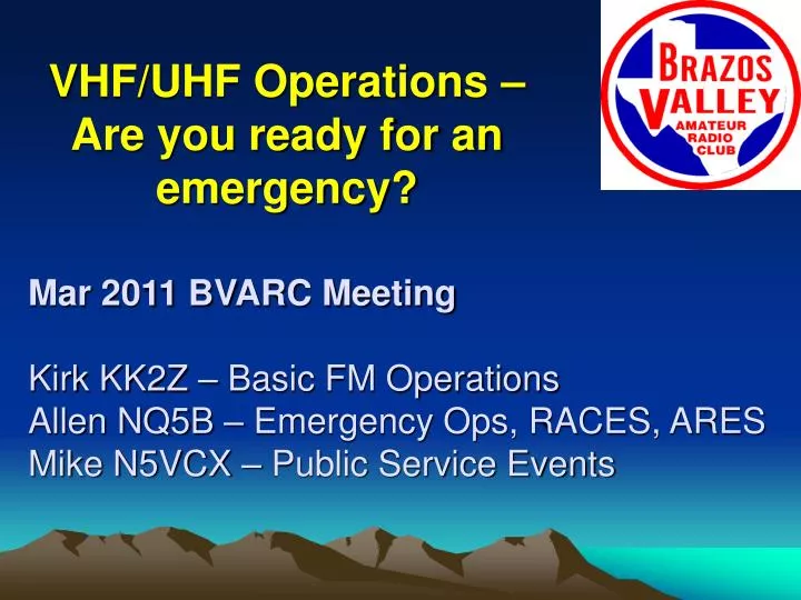 vhf uhf operations are you ready for an emergency
