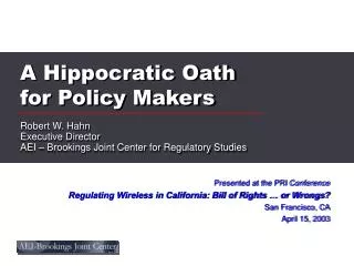 A Hippocratic Oath for Policy Makers