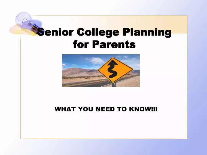 senior college planning for parents