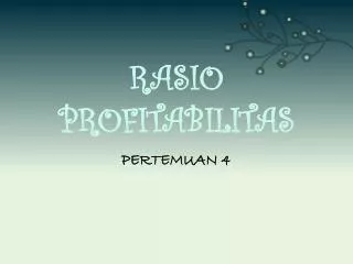 rasio profitabilitas