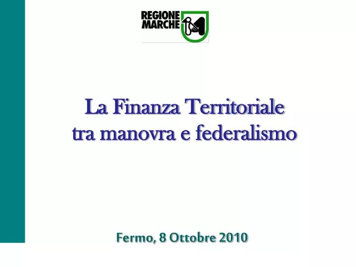 la finanza territoriale tra manovra e federalismo