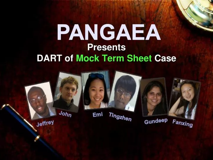 presents dart of mock term sheet case