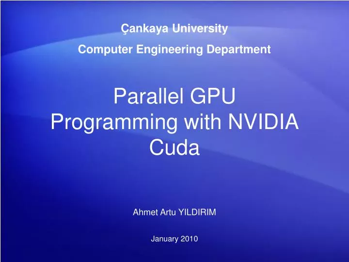parallel gpu programming with nvidia cuda
