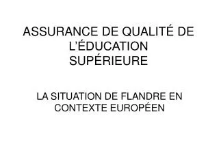 assurance de qualit de l ducation sup rieure