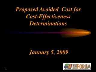 Proposed Avoided Cost for Cost-Effectiveness Determinations