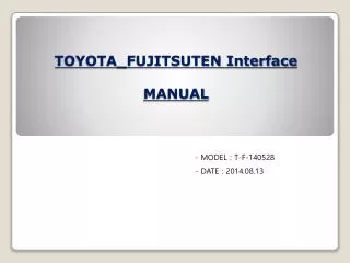 TOYOTA_FUJITSUTEN Interface MANUAL