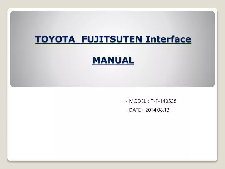 toyota fujitsuten interface manual