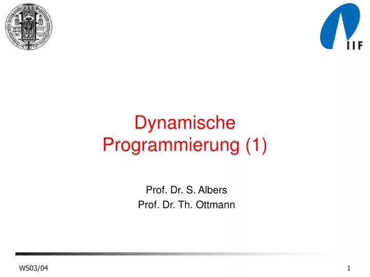 dynamische programmierung 1