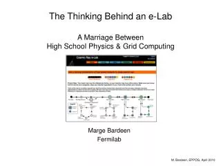 The Thinking Behind an e-Lab A Marriage Between High School Physics &amp; Grid Computing