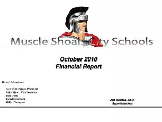 October 2010 Financial Report