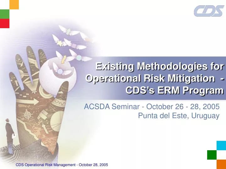 existing methodologies for operational risk mitigation cds s erm program