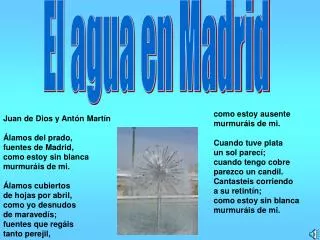 El agua en Madrid