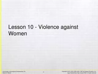 Lesson 10 - Violence against Women