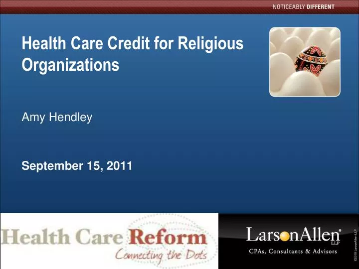 health care credit for religious organizations