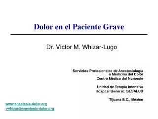dolor en el paciente grave