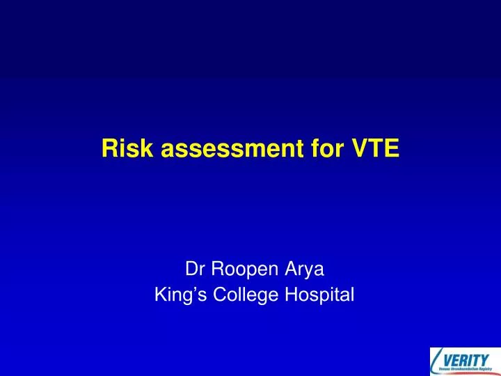 risk assessment for vte