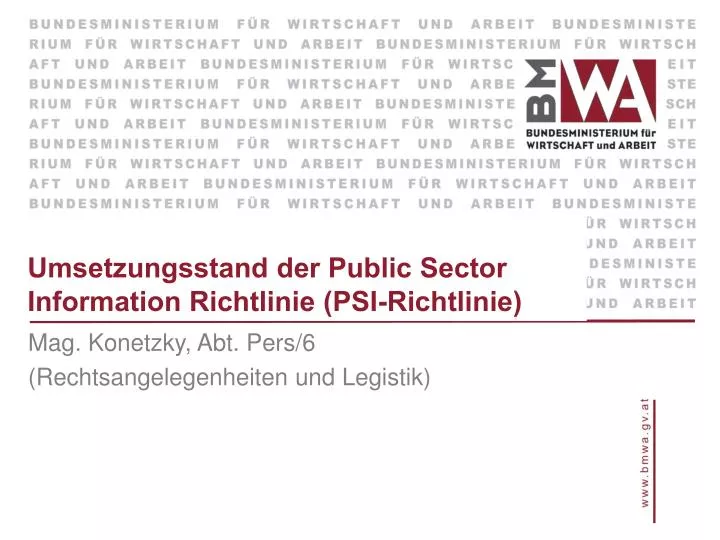 umsetzungsstand der public sector information richtlinie psi richtlinie