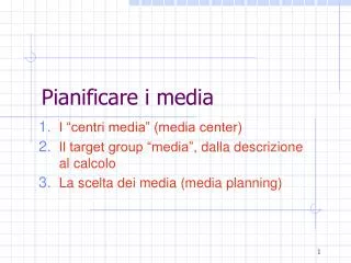 pianificare i media