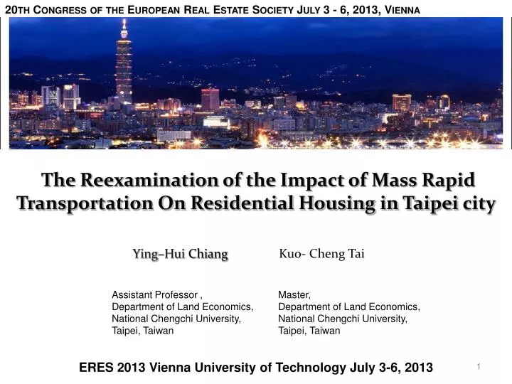 the reexamination of the impact of mass rapid transportation on residential housing in taipei city