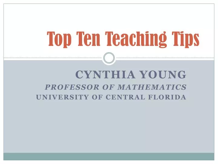 top ten teaching tips