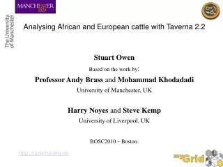 Analysing African and European cattle with Taverna 2.2